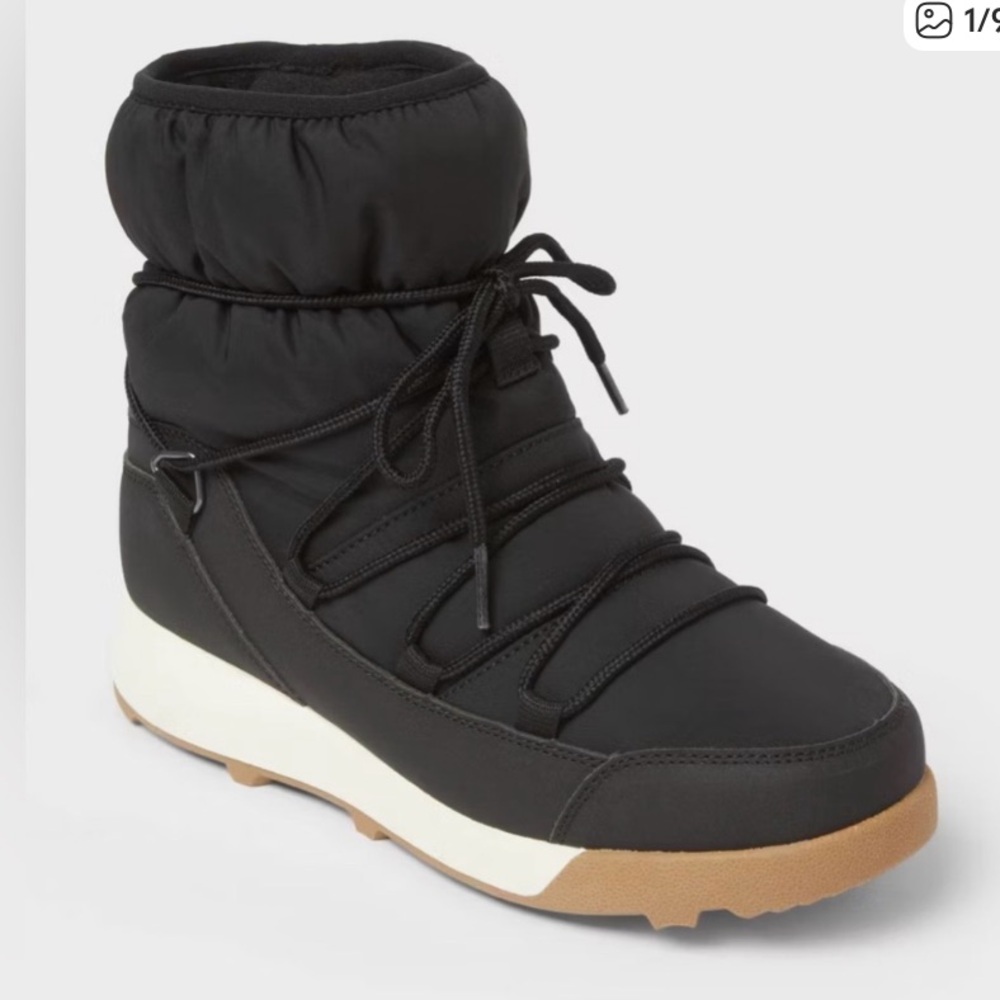 All in Motion Cara Women's Winter Boots - Black and Tan size 8 new with tags